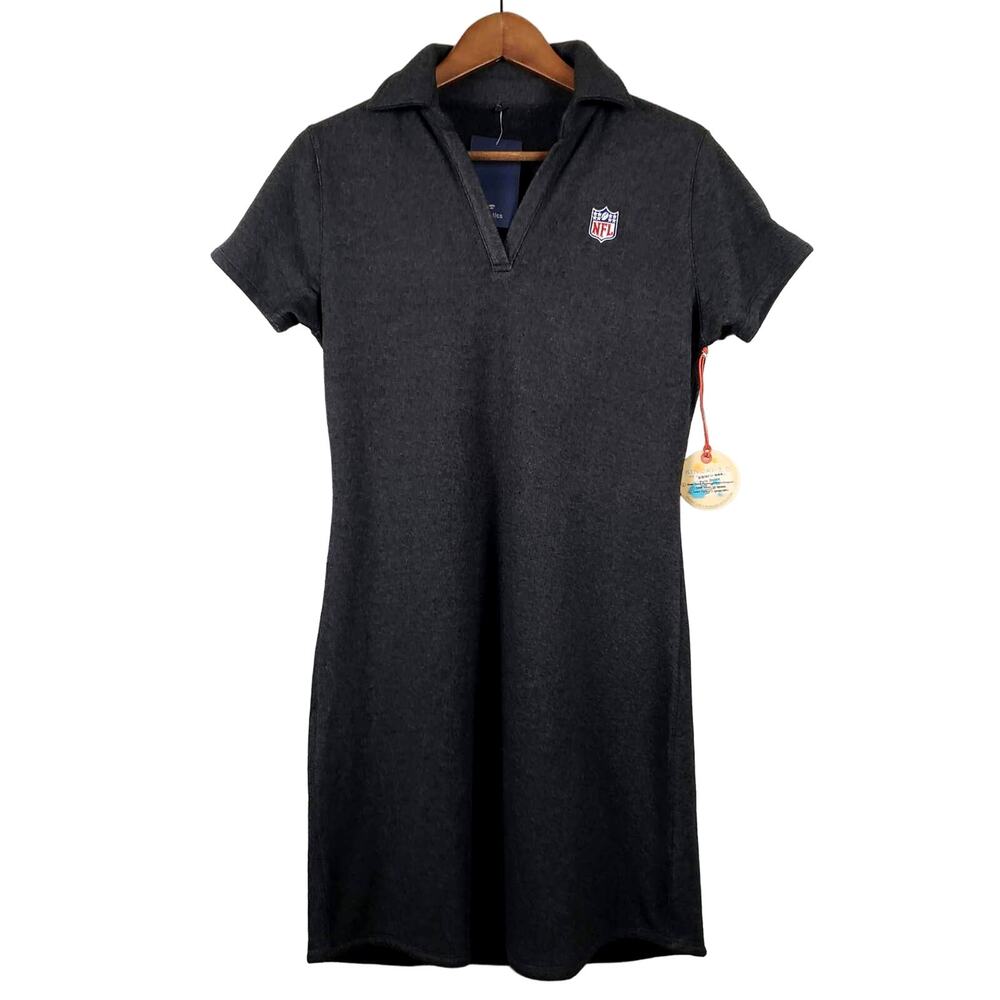 NEW! Fanatics NFL Knit Polo Dress Charcoal Grey - M